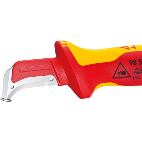 Nóż do demontażu Knipex 9855sb (czerwony żółty, 180 mm)