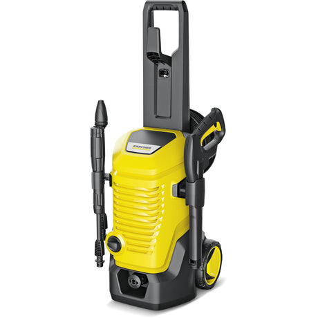 Domowy odkurzacz wysokociśnieniowy Kärcher k 5 wcm premium (żółty czarny, z urządzeniem do czyszczenia strumieniowego, szpulą na wąż i środkiem do czyszczenia powierzchni)