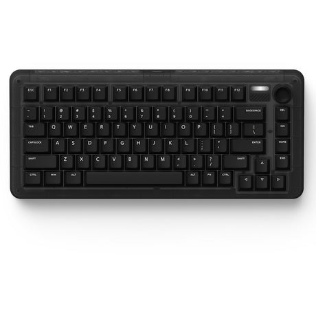Bezprzewodowa klawiatura mechaniczna Iqunix Zx75 Dark Side (czarna, układ US (QWERTY), wiśnia mx czerwona, 75%, diody RGB, możliwość wymiany podczas pracy, podwójne pbt, 2,4 GHz | bluetooth 5.1 | USB-C)