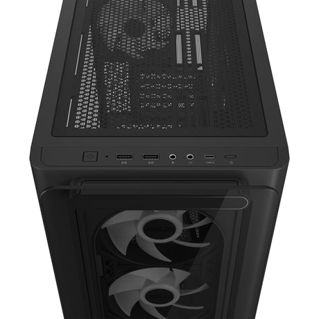 Obudowa Asus a23 plus mini tower (czarna | 2x USB-A | 1x USB-C | RGB | szkło hartowane)