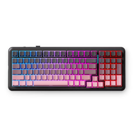 Bezprzewodowa klawiatura mechaniczna Mchose K99 v2 z uszczelką do montażu na uszczelce (czarna, układ amerykański (QWERTY), kailh box icy creamsicle, 99%, rgb, nasadki klawiszy pbt, hot-swap, 2,4 GHz | bluetooth | usb-c)