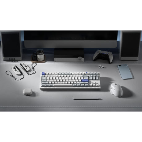 Keychron q3 he 8k klawiatura z przełącznikiem magnetycznym (biała, układ amerykański (qwerty), ultraszybka wapna, 80% (tkl), rgb, hot swap, 8k)