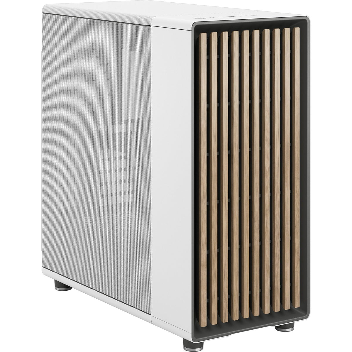 Obudowa North Midi Tower o konstrukcji fraktalnej (biały kolor drewna | 2x USB-A | 1x USB-C)