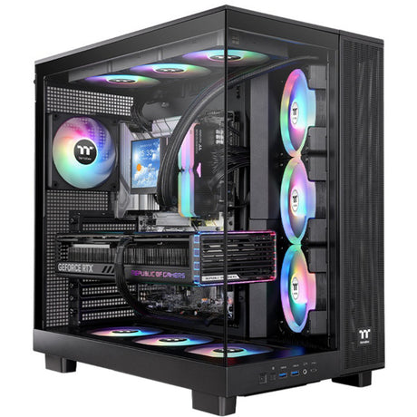 Obudowa Thermaltake View 380 XL TG ARGB MIDI Tower (czarna | 2x USB-A | 1x USB-C | RGB | szkło hartowane)