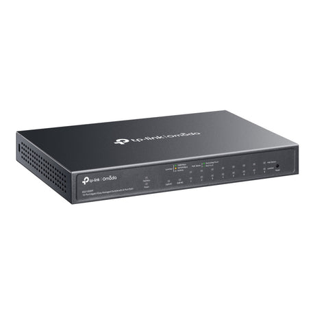 Tp-link omada es210gmp 10-portowy gigabitowy, łatwy w zarządzaniu przełącznik (czarny, 8x poe+, 1x gigabit sfp)