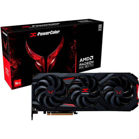 Karta graficzna Powercolor Radeon RX 9070 Red Devil 16 GB OC (czarna, RDNA4, GDDR6, 3x Display Port, 1x HDMI)