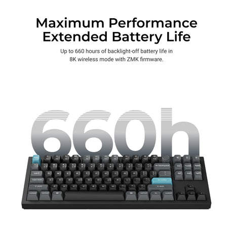 Keychron q3 ultra-m4 8k bezprzewodowa, niestandardowa klawiatura mechaniczna (czarna, układ amerykański (qwerty), jedwabny pom banan, 80% (tkl), rgb, hot swap, 8k, 2,4 ghz | bluetooth 5.2 | usb-c)