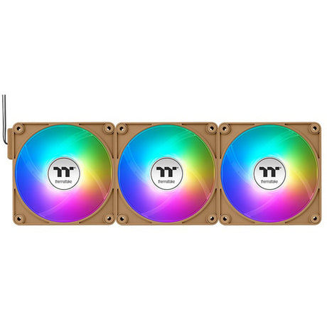 Thermaltake ct120 ex Reverse argb Sync wentylator chłodzący do komputera żwirowy (pakiet 3 wentylatorów) wentylatory do obudowy (jasnobrązowy, 3 sztuki, 120 x 120 x 25 mm, pwm)