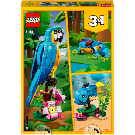 Lego Creator 3w1 egzotyczna papuga - żaba - ryba - zestaw zabawek dla dzieci - 31136