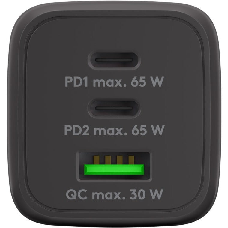 Szybka ładowarka Goobay USB-C nano (65 W) i tekstylny kabel USB-C (czarny, 1 metr)