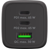Szybka ładowarka Goobay USB-C nano (65 W) i tekstylny kabel USB-C (czarny, 1 metr)