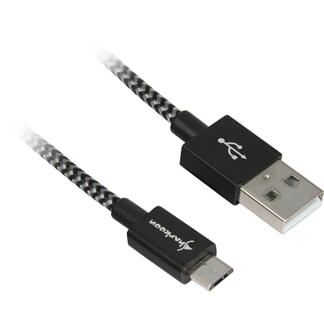Kabel Sharkoon USB 2.0, USB-A > micro-USB B (czarno-szary, 0,5 m)