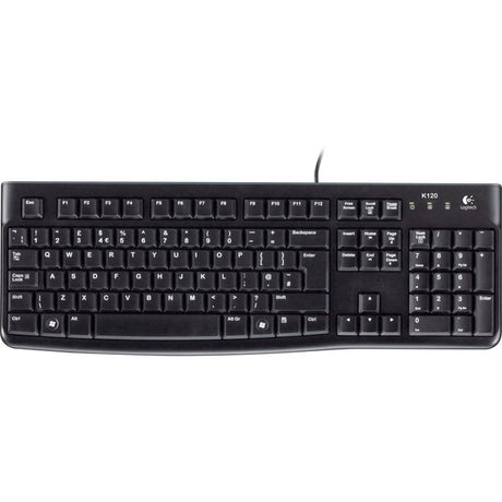 Klawiatura Logitech K120 dla biznesu (układ amerykański-międzynarodowy (qwerty), gumowa kopułka)