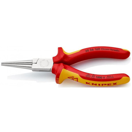Szczypce długie Knipex, chromowane, izolowane, z wielokomponentowymi uchwytami, testowane przez VDE 160 mm - 3036160