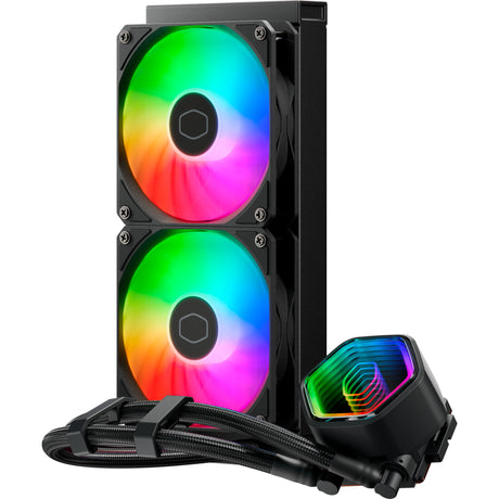 Cooler master masterliquid 240 core ii argb chłodzenie wodne (czarne, 4-pinowe złącze wentylatora pwm)