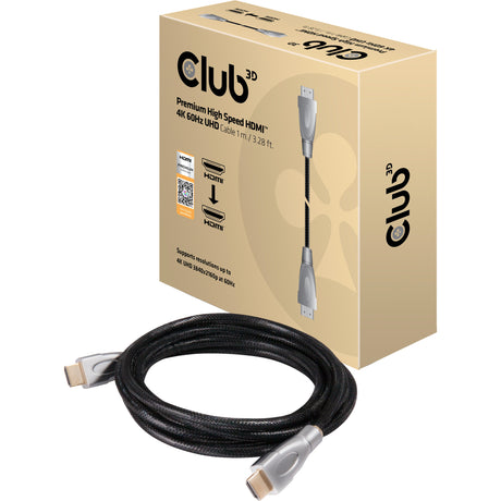 Kabel Club 3D Premium High Speed HDMI 2.0 (czarny, 1 metr, 4K 60 Hz)