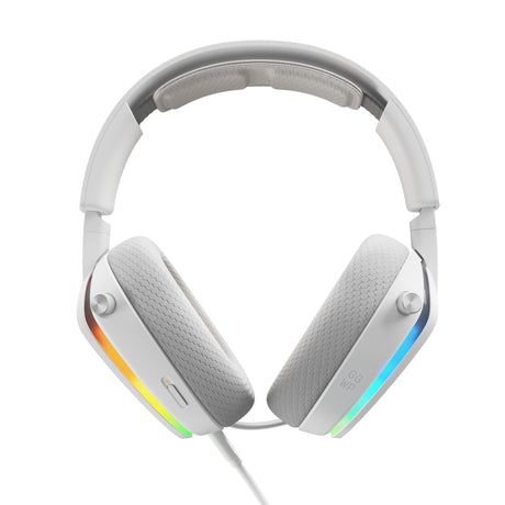 Glorious GHS Eternal RGB - stereofoniczny zestaw słuchawkowy do gier RGB nauszny zestaw słuchawkowy do gier (biały, PC, PS5, PS4, Switch, USB-C)