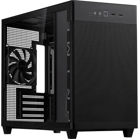 Obudowa mini tower Asus Prime Ap201 (czarna | 2x USB-A | 1x USB-C | szkło hartowane)