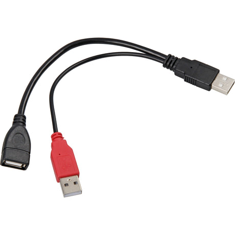 Delock Kabel Y 2x USB-A 2.0 męski > 1 x USB-A 2.0 żeński kabel rozdzielający (czarny czerwony, 0,2 metra)