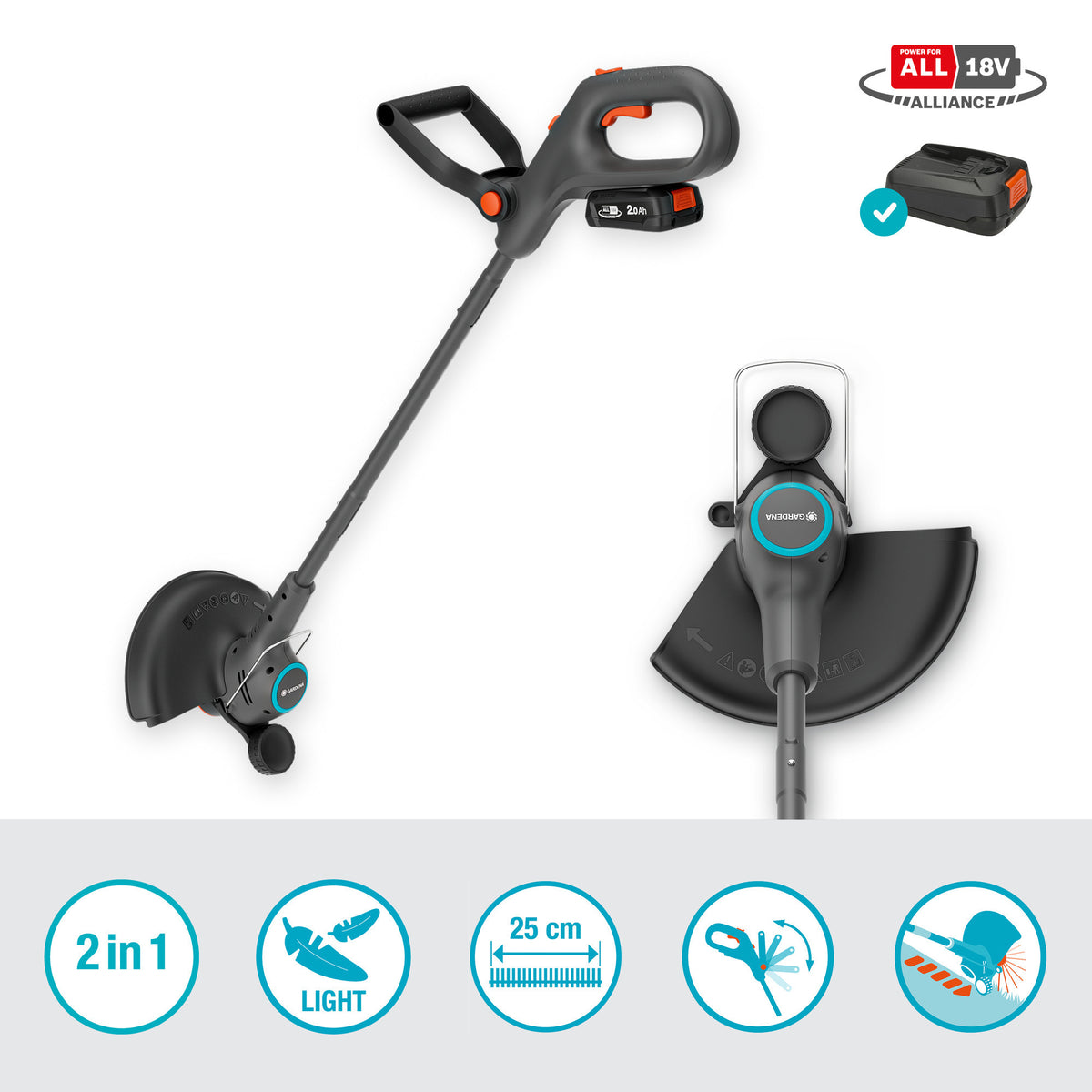 Zestaw trymerów Gardena Easytrim 25 18v p4a