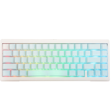 Ducky Projectd Tinker 65 - edycja pom z qmk przez mechaniczną klawiaturę rgb (jasnoniebieski, układ us (qwerty), kailh box cream pro, 65%, diody rgb, double-shot pbt, pom z możliwością wymiany podczas pracy, mocowanie uszczelki)