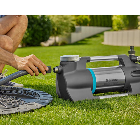 Pompa do podlewania Gardena 6500 cichycomfort (ciemnoszara stal nierdzewna, 1300 watów | Bluetooth)