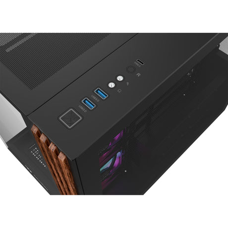 Obudowa Midi Tower Thermaltake View 380 ws argb (kolor czarnego drewna | 2x USB-A | 1x USB-C | RGB | szkło hartowane)