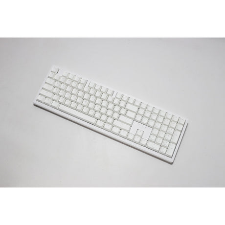 Ducky zero 6108 czysto biała mechaniczna klawiatura do gier rgb (biała, układ amerykański (qwerty), wiśniowy mx2a brązowy, 100%, diody rgb, double-shot pbt, hot swap, 2,4 ghz | bluetooth | usb-c)