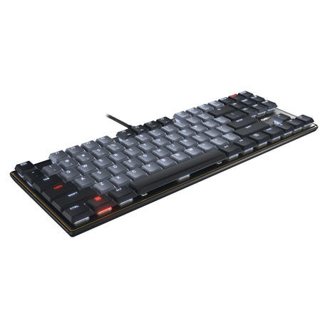 Klawiatura mechaniczna Cherry KC 500 MX LP TKL (czarna, układ US (QWERTY), MX Low Profile 2.0 Ivory, 80% (TKL), białe diody LED, nakładki na klawisze PBT)