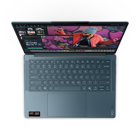 Lenovo yoga slim 7 14akp10 (83jy008rmh) 14 copilot+ laptop (blauwgroen | ryzen ai 7 350 | radeon 860m | 16 gb | 512 gb ssd | oled)