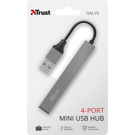Trust Halyx aluminiowy 4-portowy koncentrator mini USB Hub USB (aluminium)