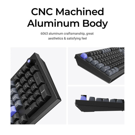 Keychron q5 he 8k klawiatura z przełącznikiem magnetycznym (biała, układ us (qwerty), ultraszybka limetka, 96%, diody rgb, osa double-shot pbt, hot swap, pokrętło)