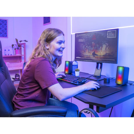 Trust GXT 611 Wezz Illuminated 2.0 Zestaw głośników RGB Głośnik do komputera (czarny, diody LED RGB)