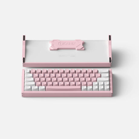 Iqunix ez63 różowy przełącznik magnetyczny do gier na klawiaturze (biały, układ amerykański (qwerty), gateron magnetyczny jade pro, 60%, rgb, klawisze pbt z podwójnym strzałem)