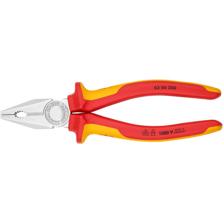 Szczypce uniwersalne Knipex 03 06 200 Szczypce uniwersalne vde (czerwony żółty, 200 mm)