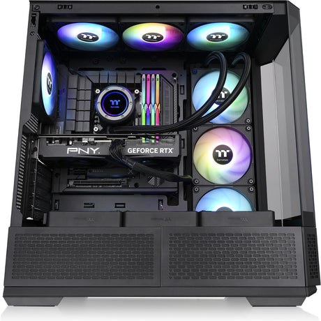 Obudowa Midi Tower Thermaltake View 370 tg argb (czarna | 2x usb-a | 1x usb-c | rgb | szkło hartowane)