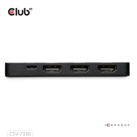 Port wyświetlacza Club 3D na potrójny koncentrator HDMI 8K60 Hz (czarny)