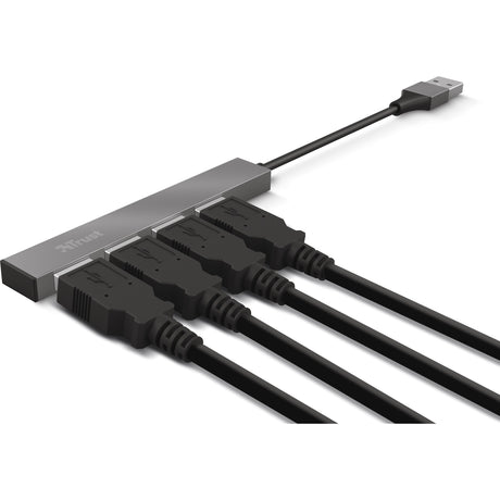 Trust Halyx aluminiowy 4-portowy koncentrator mini USB Hub USB (aluminium)