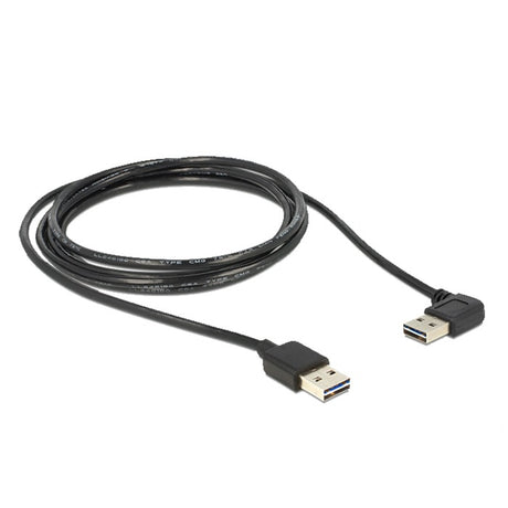 Delock kabel easy-usb 2,0 m > kątowy m (czarny, 1 metr)