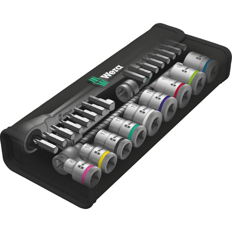 Zestaw grzechotek Wera 8100 sb 8 Zyklop Metal, zapadka przełączająca, napęd 3 8, metryczny, 29 szt. - 1 szt. - 05004048001