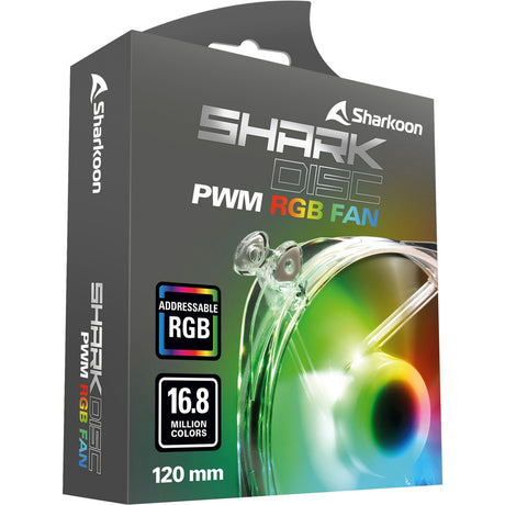 Wentylator Sharkoon Shark Disc PWM RGB (przezroczysty, 120 x 120 x 25 mm)