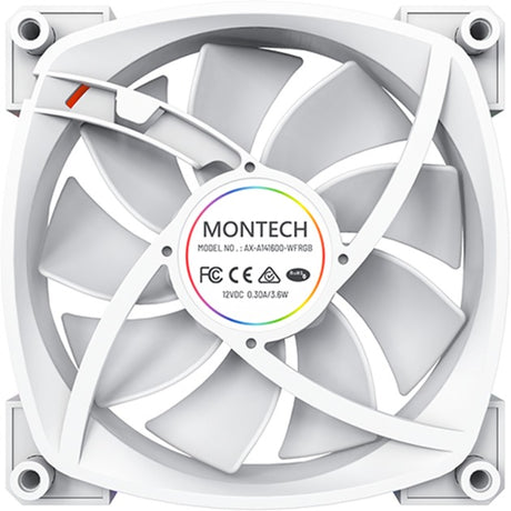 Wentylator Montech Ax140 PWM RGB (biały, 140 x 140 x 25 mm)