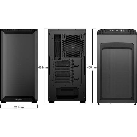 Bądź cicho! Obudowa Midi Tower z okienkiem pure base 501 (czarna | 2x USB-A | 1x USB-C | szkło hartowane)