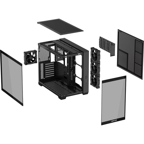 Obudowa midi tower Asus a32 plus (czarna | 2x USB-A | 1x USB-C | RGB | szkło hartowane)