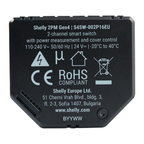 Przekaźnik Shelly 14:00 gen4 (czarny, bluetooth, wifi)