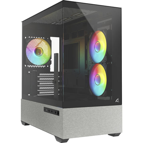 Obudowa mini tower Sharkoon mk7 argb (czarna | 2x USB-A | 1x USB-C | RGB | szkło hartowane)