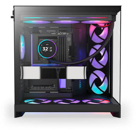 Obudowa midi tower Nzxt h9 flow rgb+ (czarna (matowa) | 2x usb-a | 1x usb-c | rgb | szkło hartowane)
