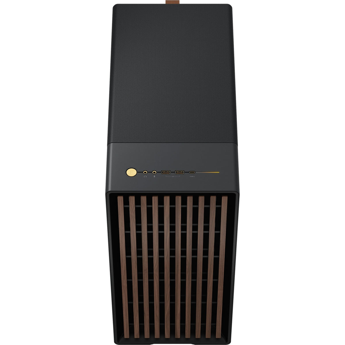 Obudowa North Midi Tower o konstrukcji fraktalnej (kolor czarnego drewna | 2x USB-A | 1x USB-C | szkło hartowane)