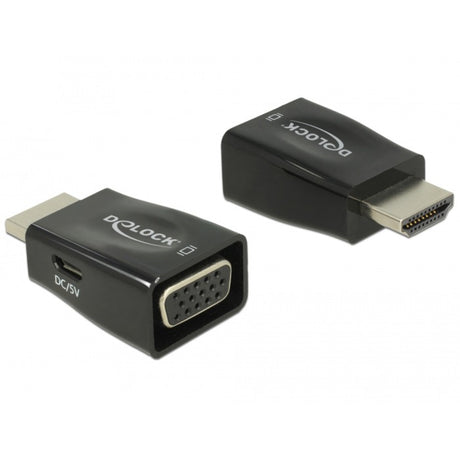 Delock adapter HDMI-A męski > żeński VGA (czarny)