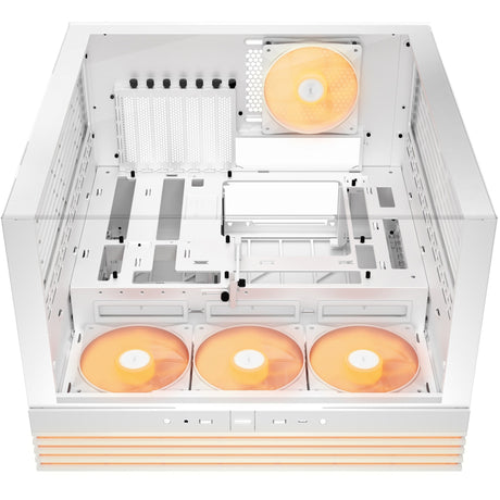Bądź cicho! podstawa świetlna 600 lx obudowa midi tower (biała | 2x USB-A | 1x USB-C | RGB | szkło hartowane)